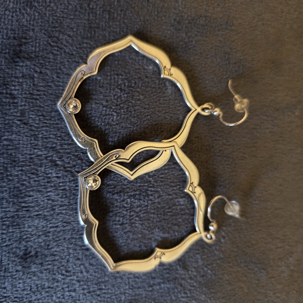 Brighton Silver Geometric Hoop Earrings